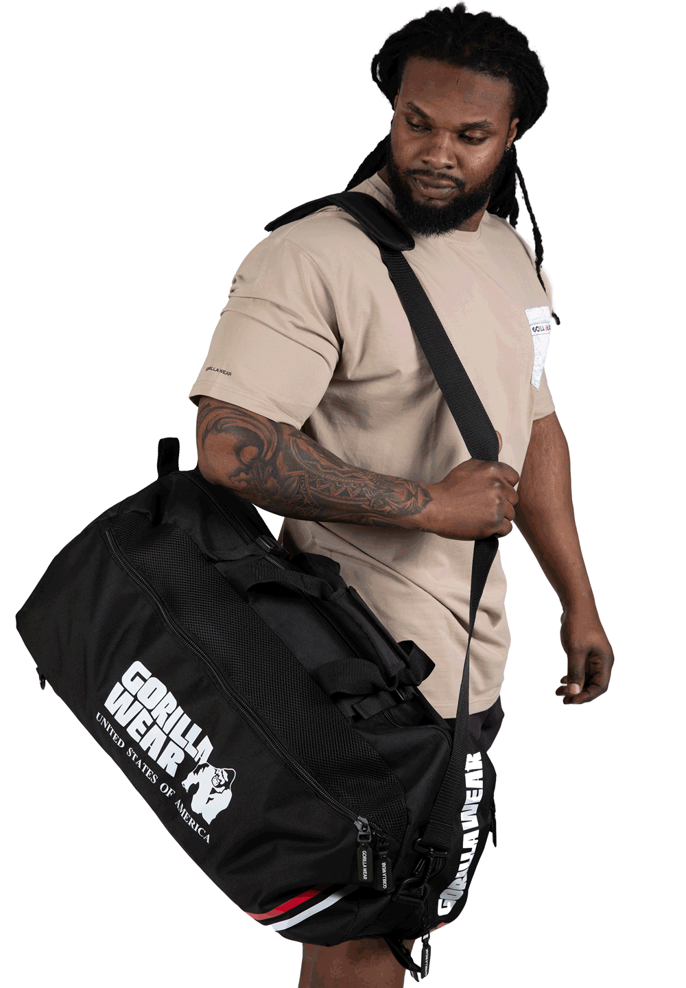 Jerome Gym Bag, Black/red // Gorilla Wear Fitnessgrossisten